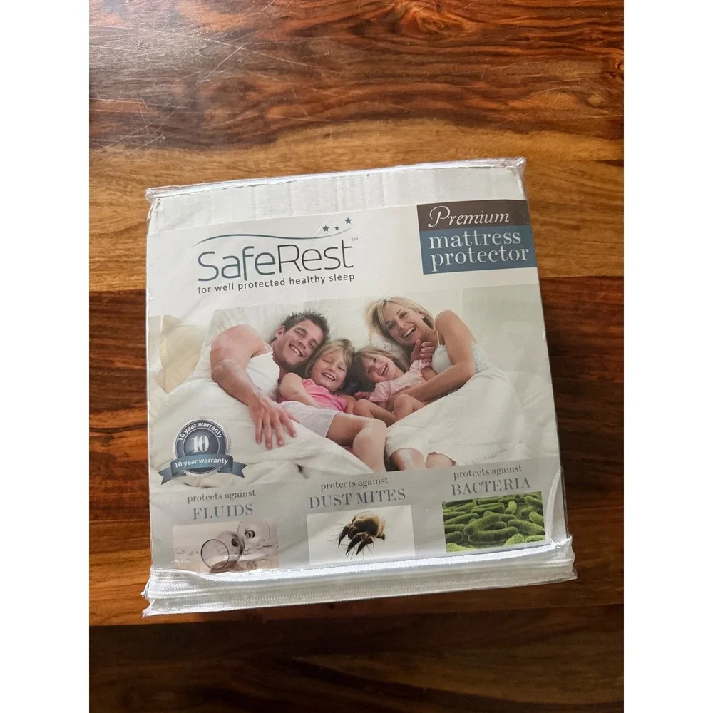 SafeRest Premium Full Mattress Protector Waterproof Hypoallergenic Cotton Terry